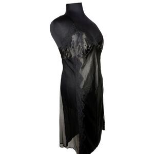 Vintage Cinema Etoile Tom Bezduda Sheer Side Mesh Satin Lace Trim Nightgown XL